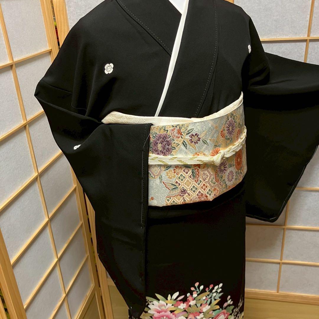 4882# Japanese Tomesode Kimono Vintage Womens Silk Fabric Robe Kimono only sold