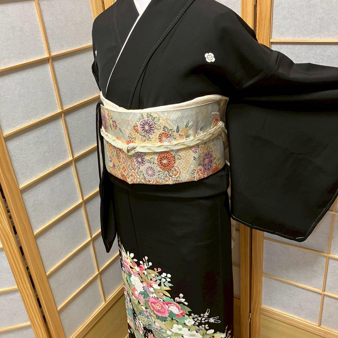 4882# Japanese Tomesode Kimono Vintage Womens Silk Fabric Robe Kimono only sold