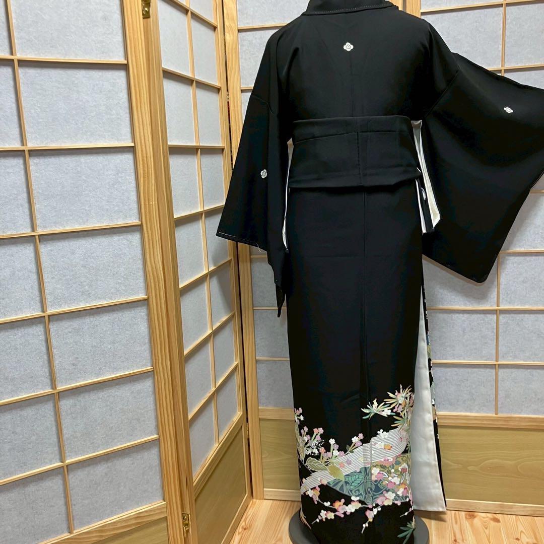 4882# Japanese Tomesode Kimono Vintage Womens Silk Fabric Robe Kimono only sold