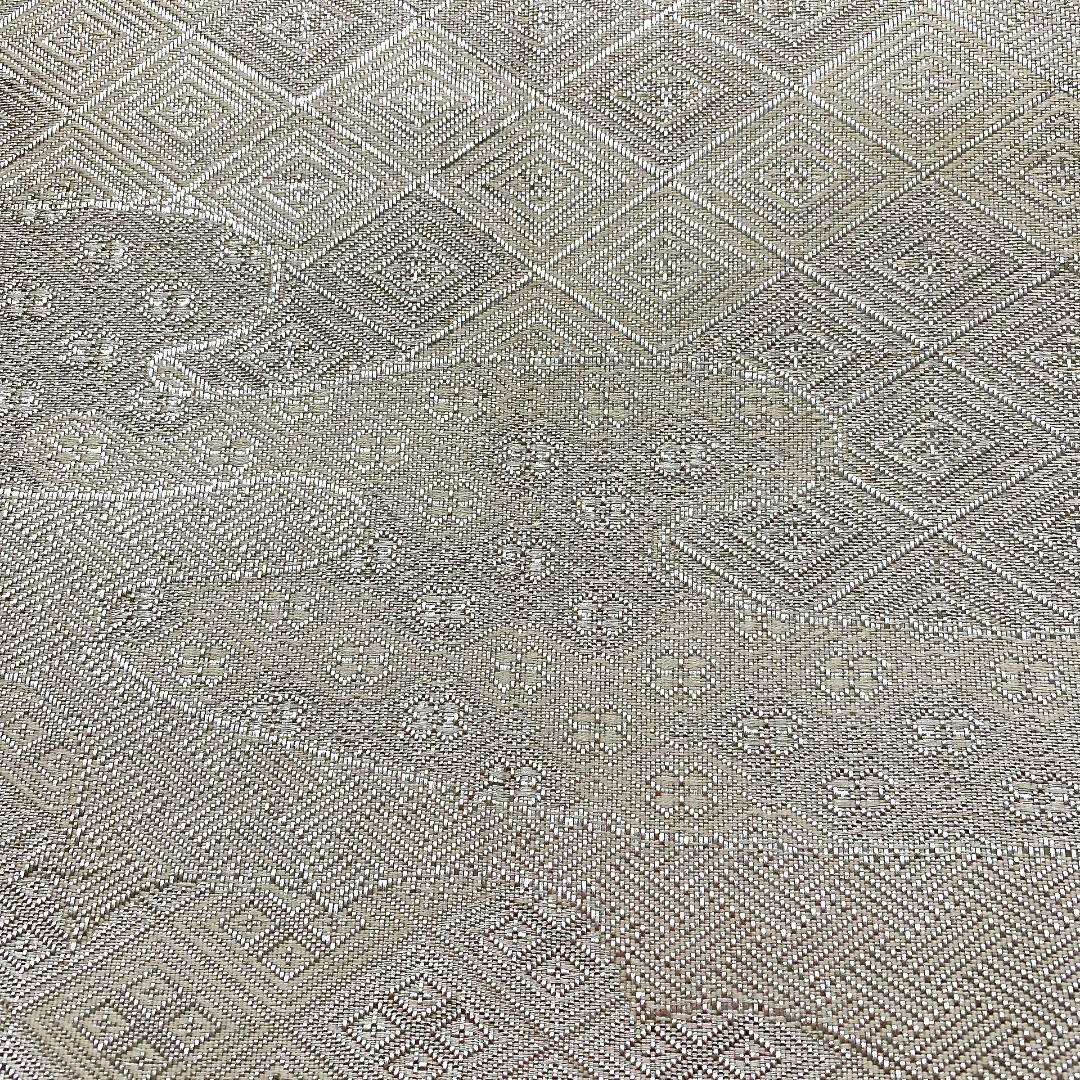 5087# Japanese Vintage Fukuro Obi Belt Kimono Fabric Silk Traditional Silver