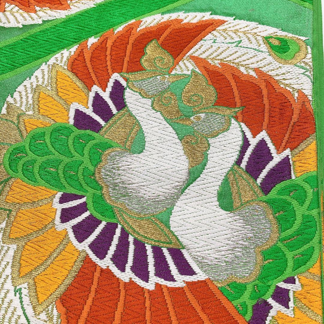 5356# Japanese Vintage Fukuro Obi Belt Kimono Fabric Silk Traditional Embroidery