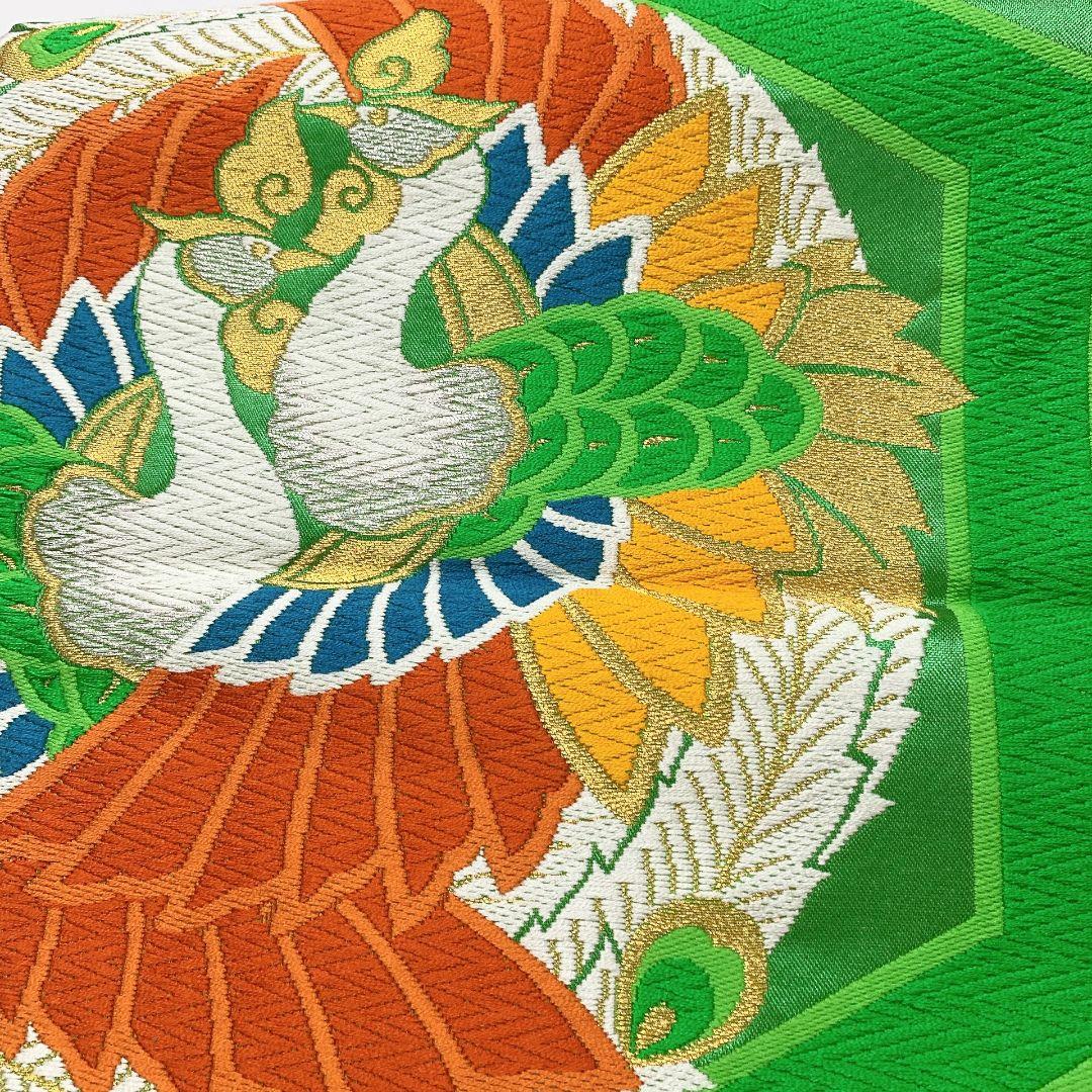 5356# Japanese Vintage Fukuro Obi Belt Kimono Fabric Silk Traditional Embroidery