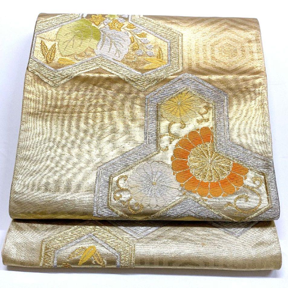 5384# Japanese Vintage Fukuro Obi Belt Kimono Fabric Silk Traditional