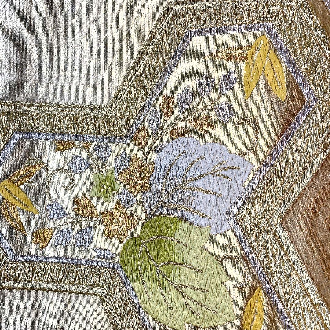 5384# Japanese Vintage Fukuro Obi Belt Kimono Fabric Silk Traditional