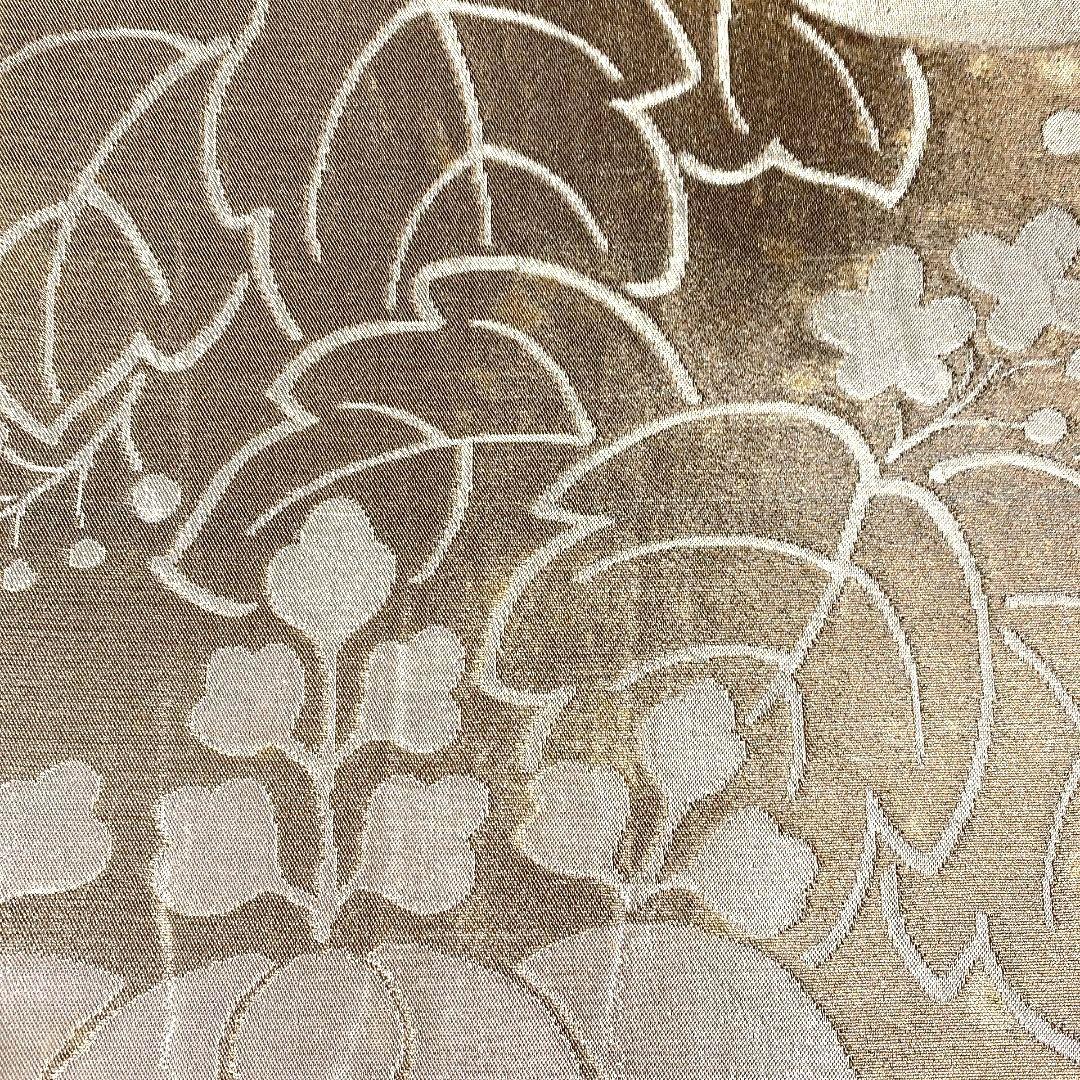 5115# Japanese Vintage Fukuro Obi Belt Kimono Fabric Silk Traditional Gold
