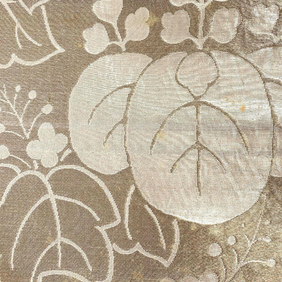 5115# Japanese Vintage Fukuro Obi Belt Kimono Fabric Silk Traditional Gold