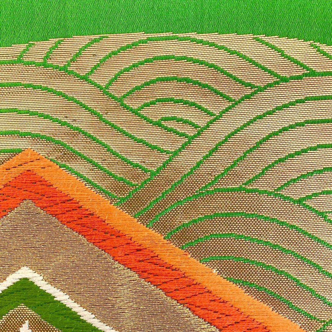 5273# Japanese Vintage Fukuro Obi Belt Kimono Fabric Silk Traditional Embroidery