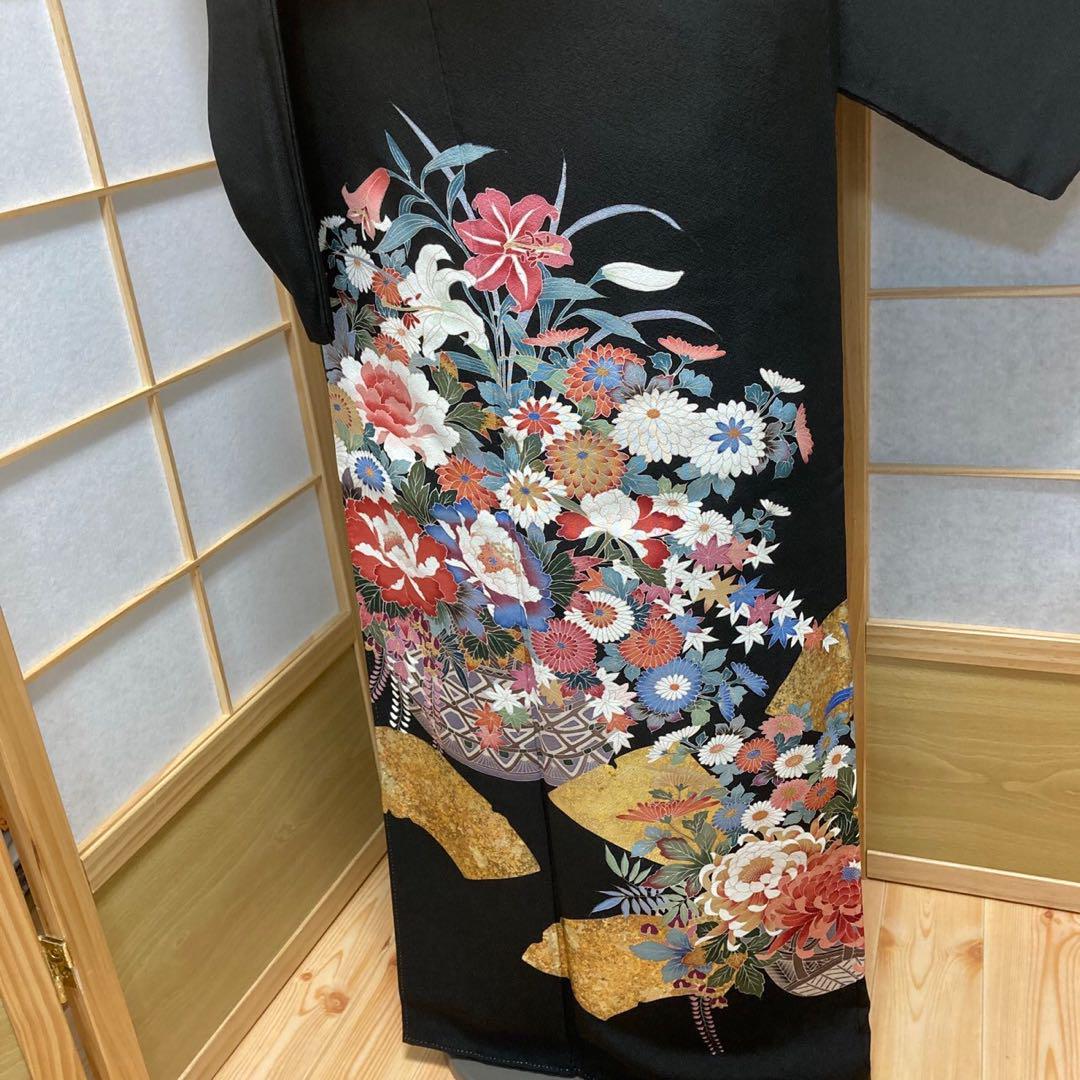 2882# Japanese Tomesode Kimono Vintage Womens Silk Fabric Robe Kimono only sold