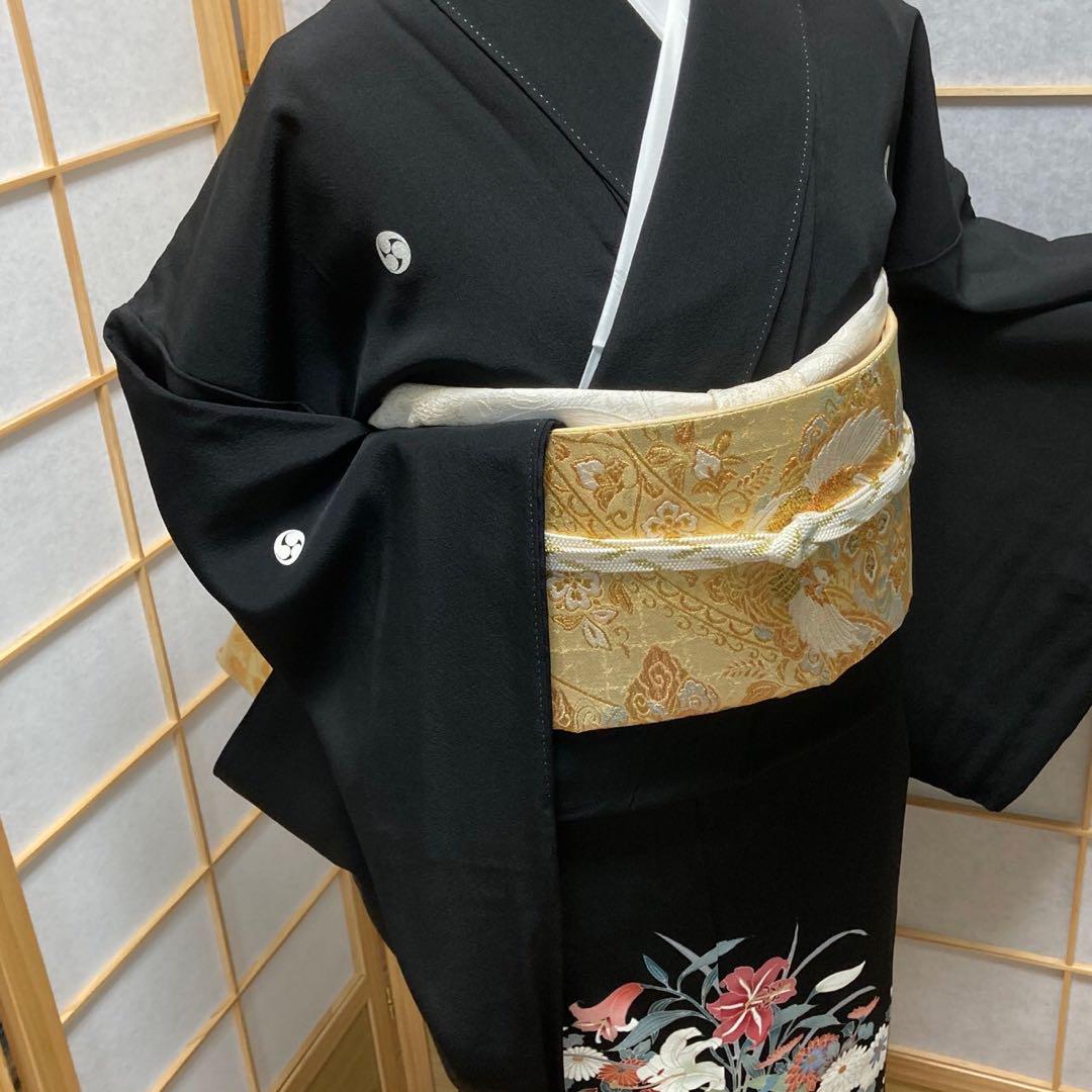 2882# Japanese Tomesode Kimono Vintage Womens Silk Fabric Robe Kimono only sold