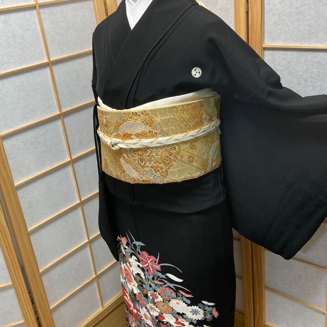 2882# Japanese Tomesode Kimono Vintage Womens Silk Fabric Robe Kimono only sold
