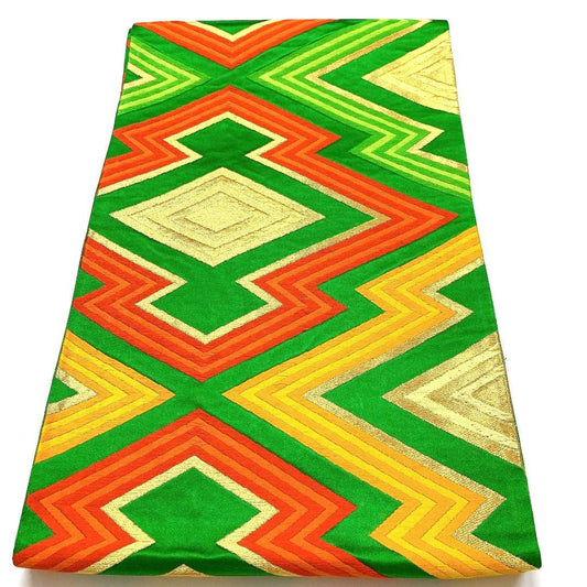 5112# Japanese Vintage Fukuro Obi Belt Kimono Fabric Silk Traditional Untailored