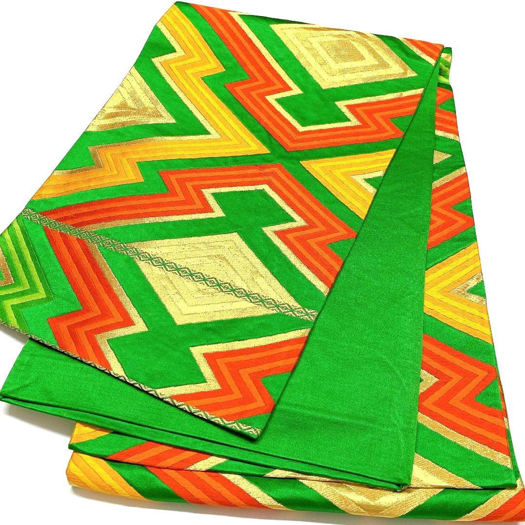 5112# Japanese Vintage Fukuro Obi Belt Kimono Fabric Silk Traditional Untailored