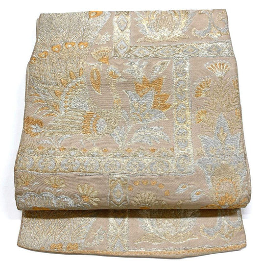 5376# Japanese Vintage Fukuro Obi Belt Kimono Fabric Silk Traditional Untailored