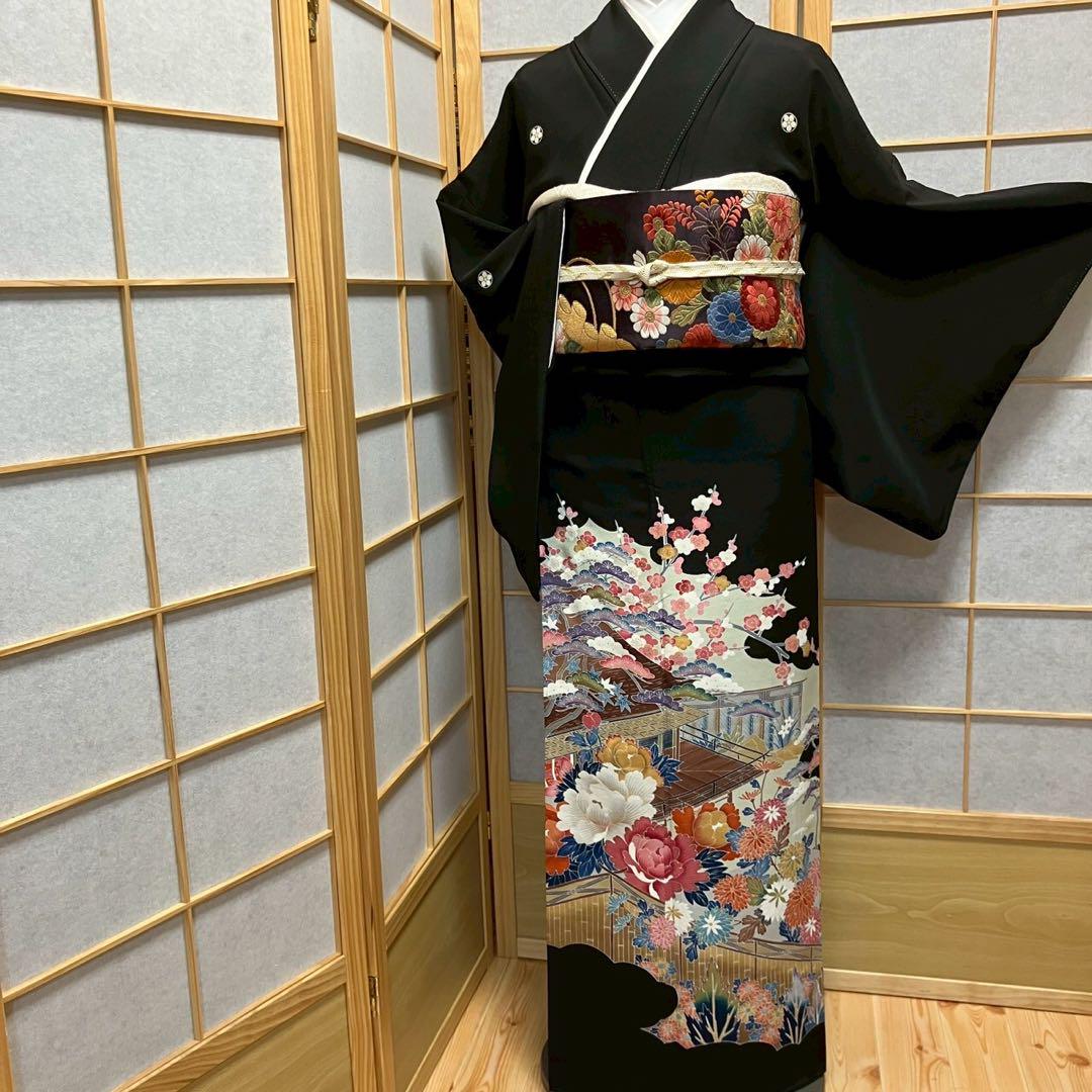 5795# Japanese Tomesode Kimono Vintage Womens Silk Fabric Robe Kimono only sold