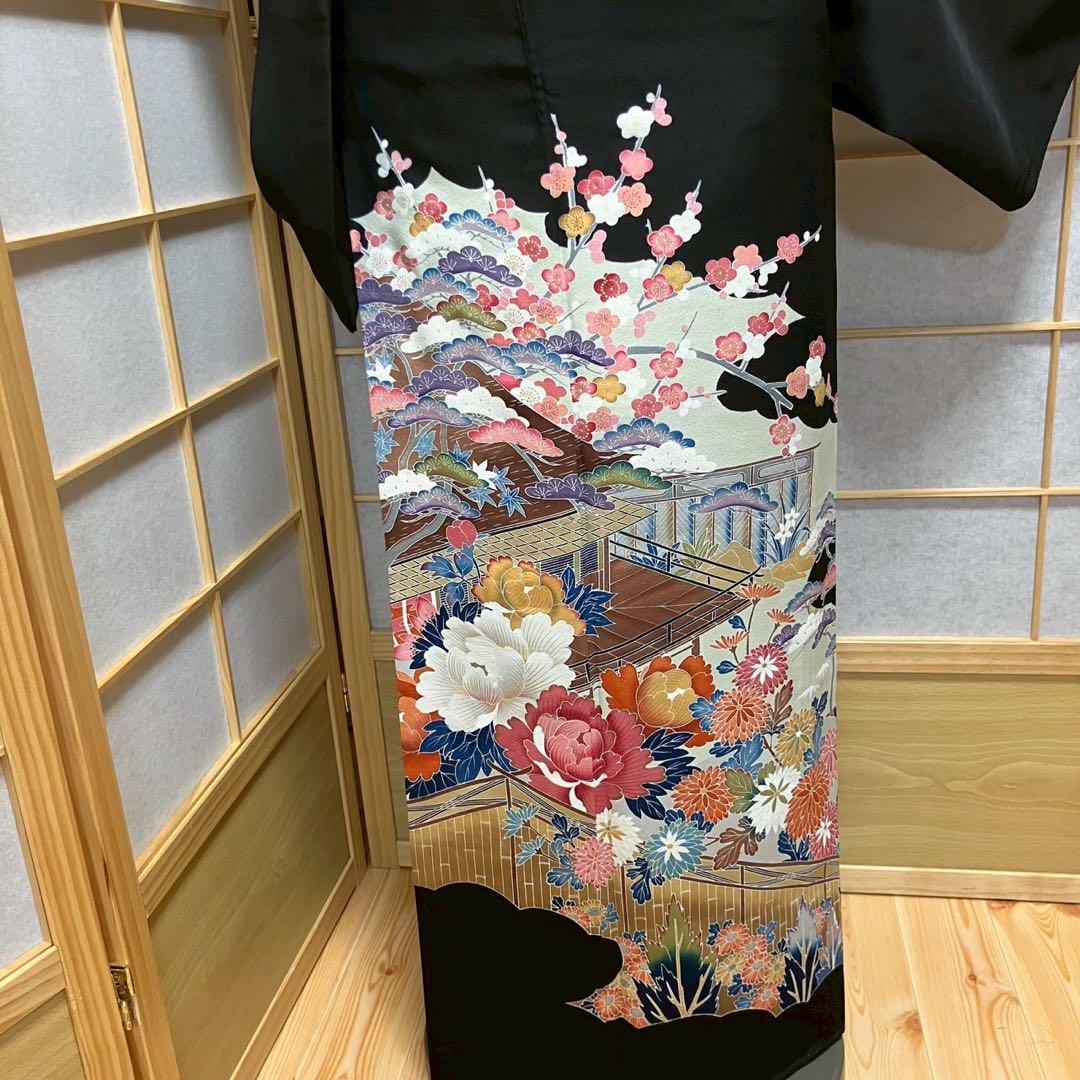 5795# Japanese Tomesode Kimono Vintage Womens Silk Fabric Robe Kimono only sold