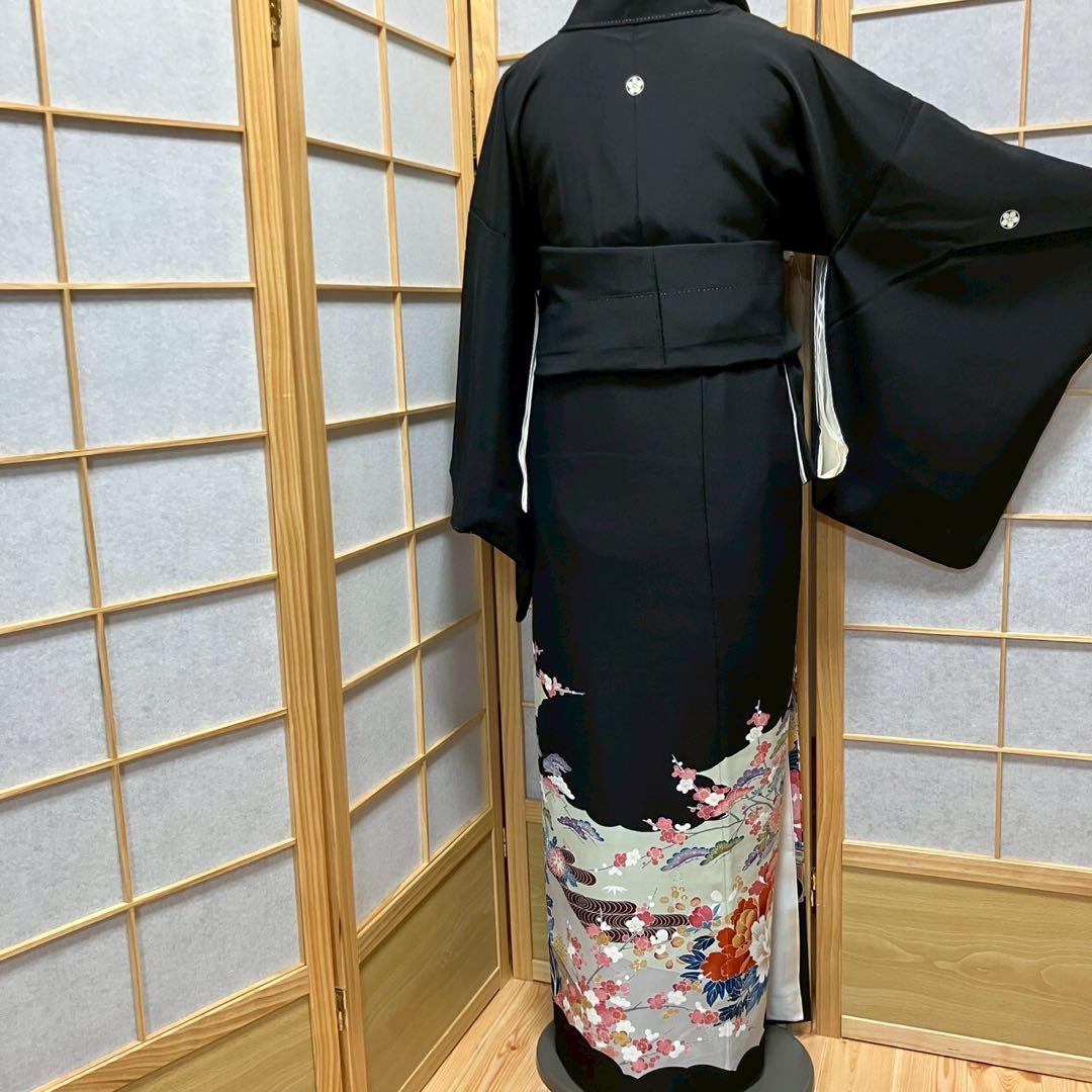 5795# Japanese Tomesode Kimono Vintage Womens Silk Fabric Robe Kimono only sold