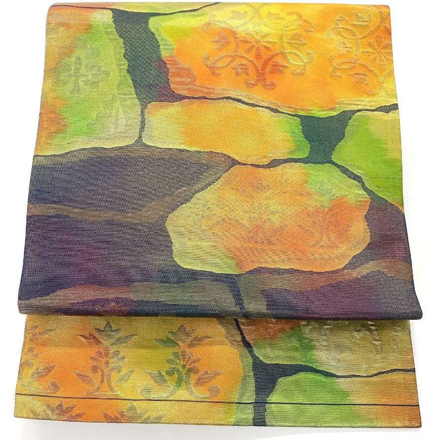5534# Japanese Vintage Nagoya Obi Belt Kimono Fabric Silk Traditional