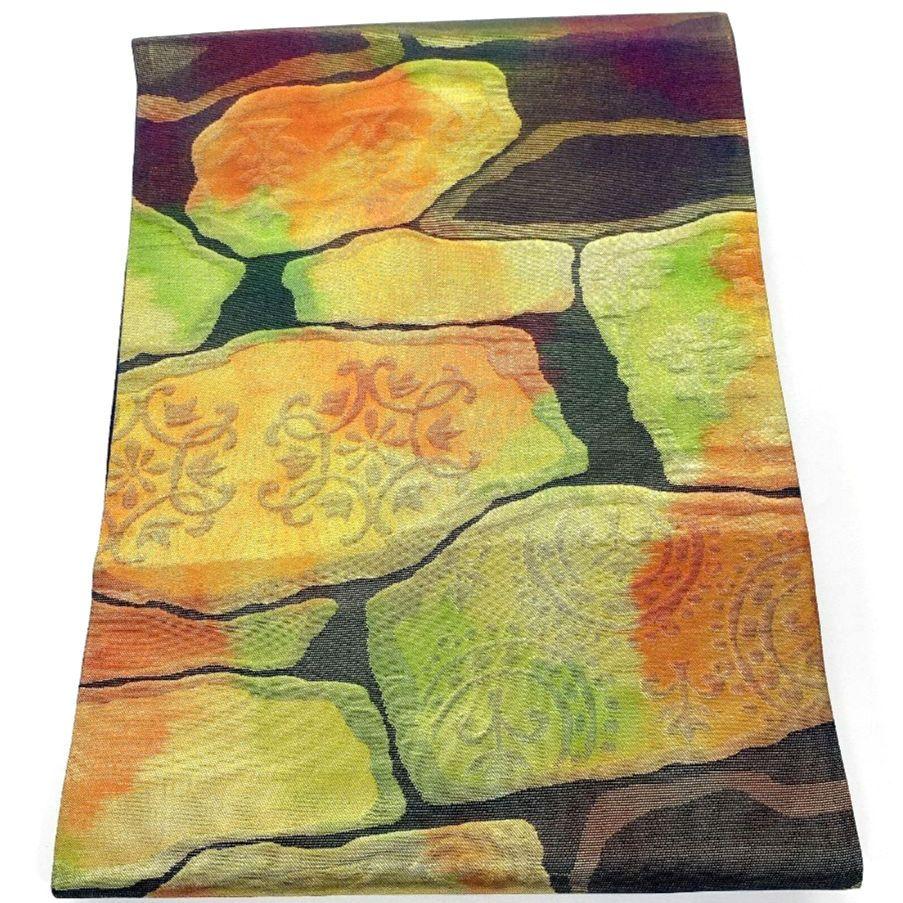 5534# Japanese Vintage Nagoya Obi Belt Kimono Fabric Silk Traditional