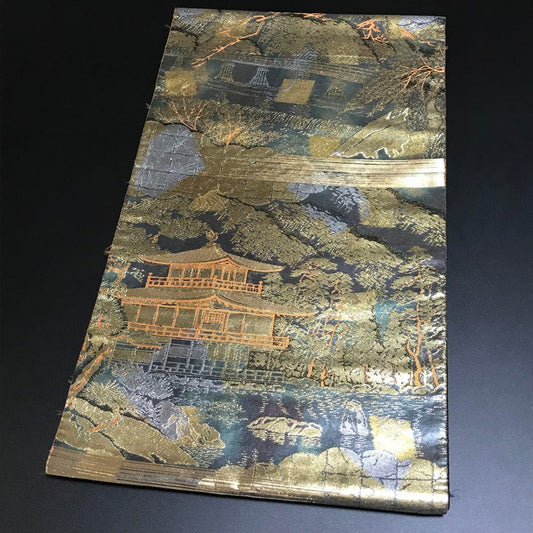 6759# Japanese Vintage Fukuro Obi Belt Kimono Fabric Silk Traditional 　