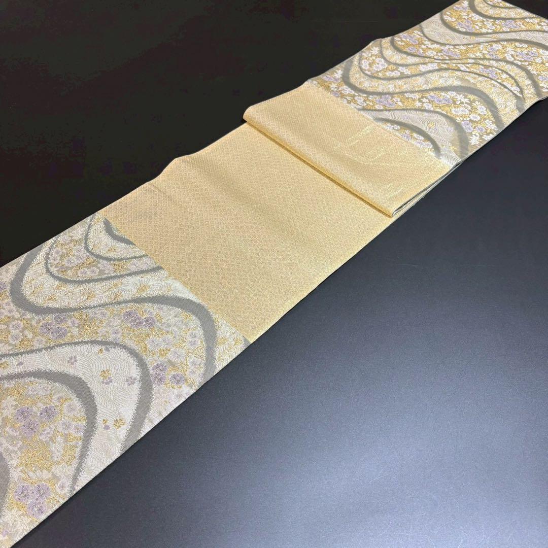 6166# Japanese Vintage Fukuro Obi Belt Kimono Fabric Silk Traditional