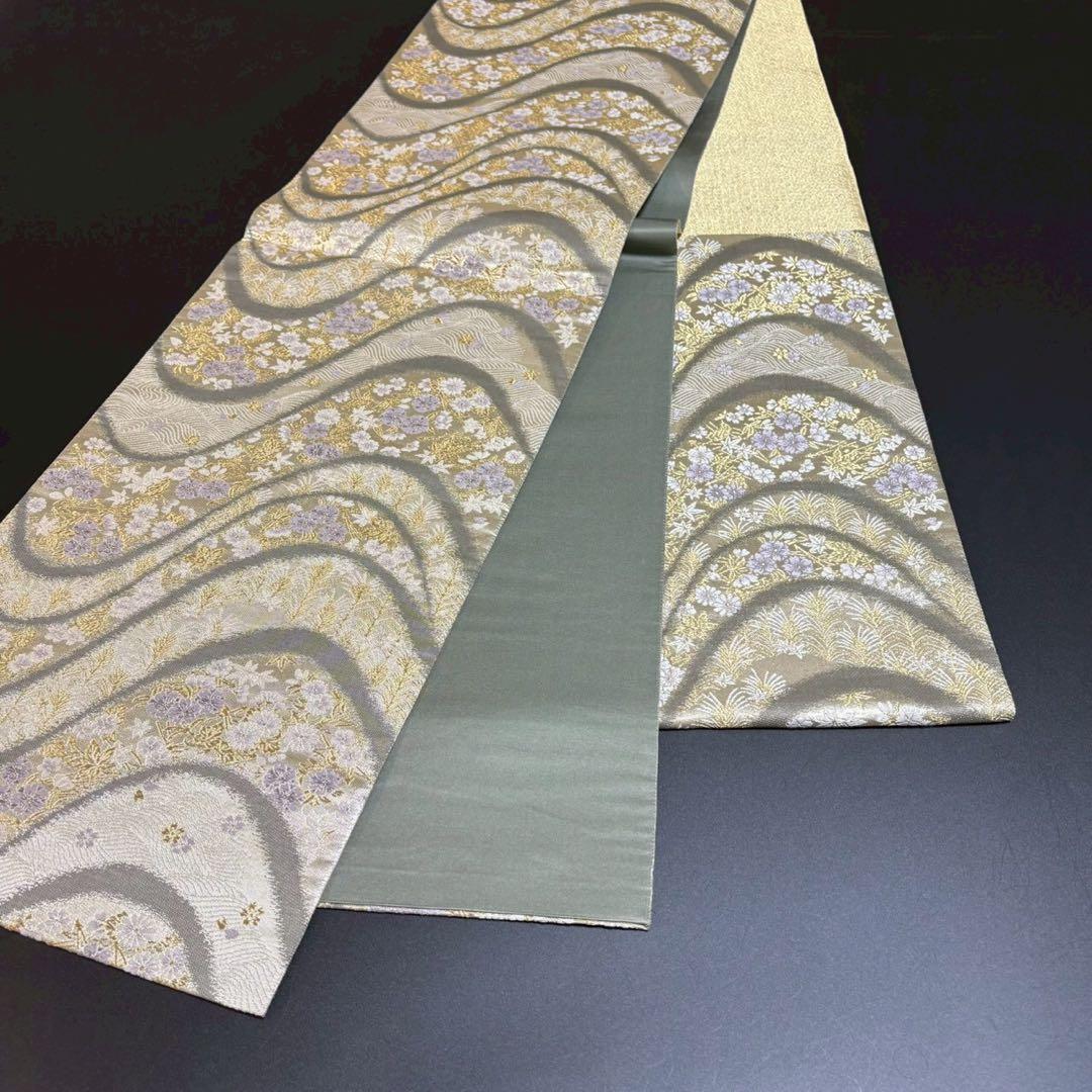 6166# Japanese Vintage Fukuro Obi Belt Kimono Fabric Silk Traditional