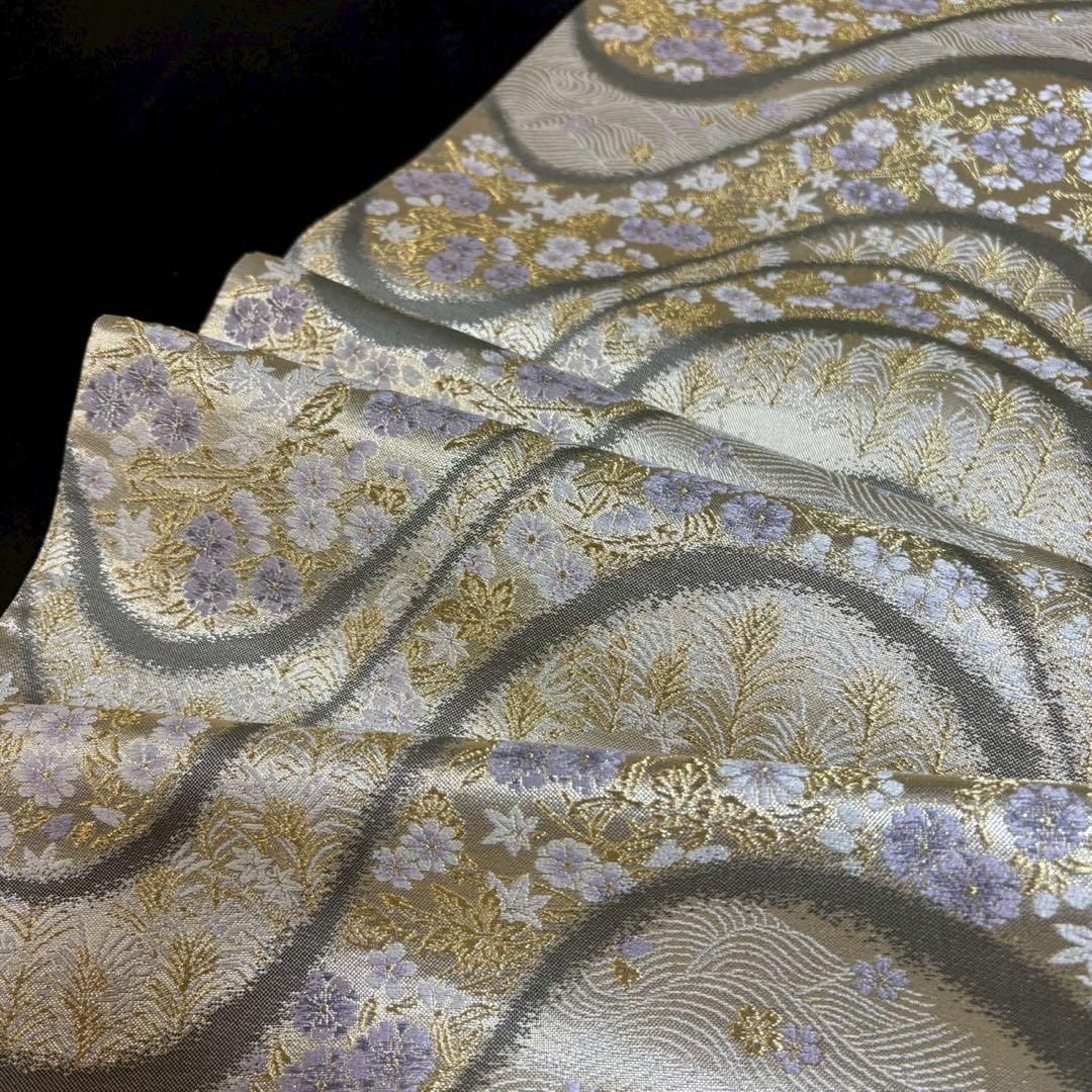 6166# Japanese Vintage Fukuro Obi Belt Kimono Fabric Silk Traditional