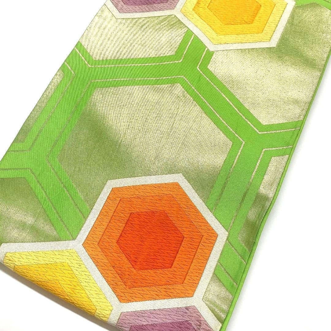 5337# Japanese Vintage Fukuro Obi Belt Kimono Fabric Silk Traditional Embroidery