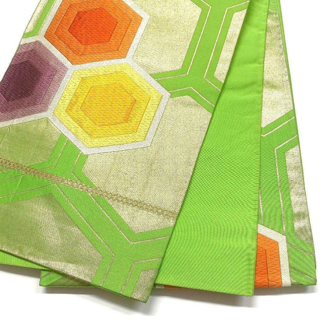 5337# Japanese Vintage Fukuro Obi Belt Kimono Fabric Silk Traditional Embroidery