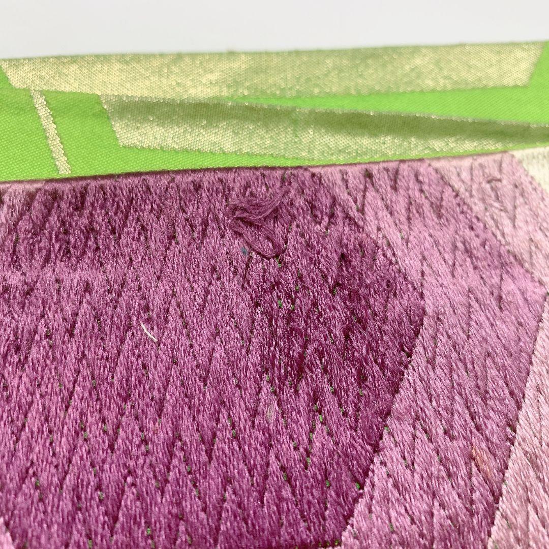 5337# Japanese Vintage Fukuro Obi Belt Kimono Fabric Silk Traditional Embroidery