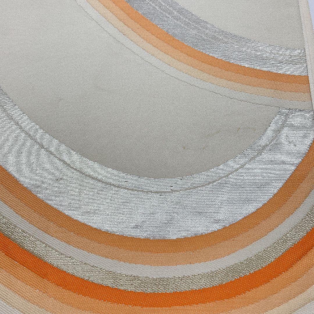 5132# Japanese Vintage Fukuro Obi Belt Kimono Fabric Silk Traditional Silver