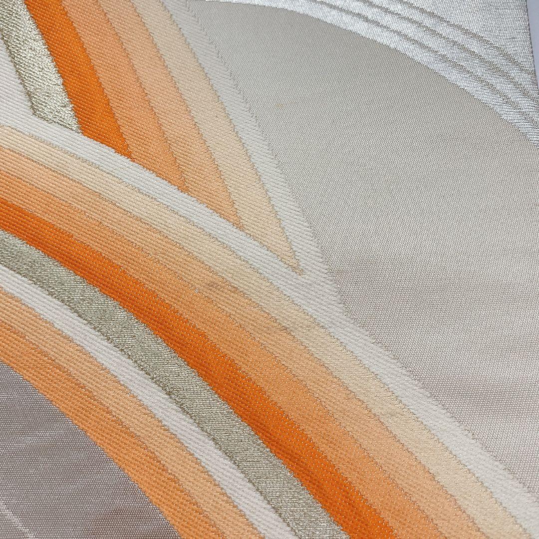 5132# Japanese Vintage Fukuro Obi Belt Kimono Fabric Silk Traditional Silver