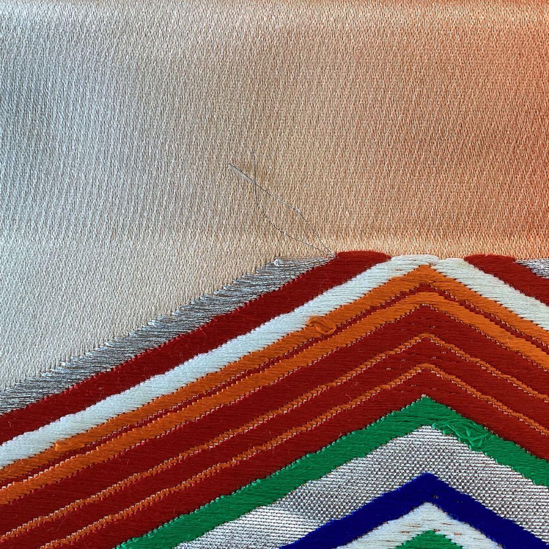 5238# Japanese Vintage Fukuro Obi Belt Kimono Fabric Silk Traditional Embroidery