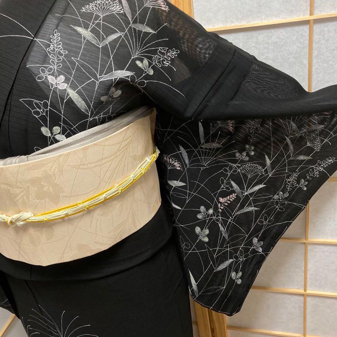 0316# Japanese Kimono only sold Vintage Womens Silk Fabric Robe Summer kimono