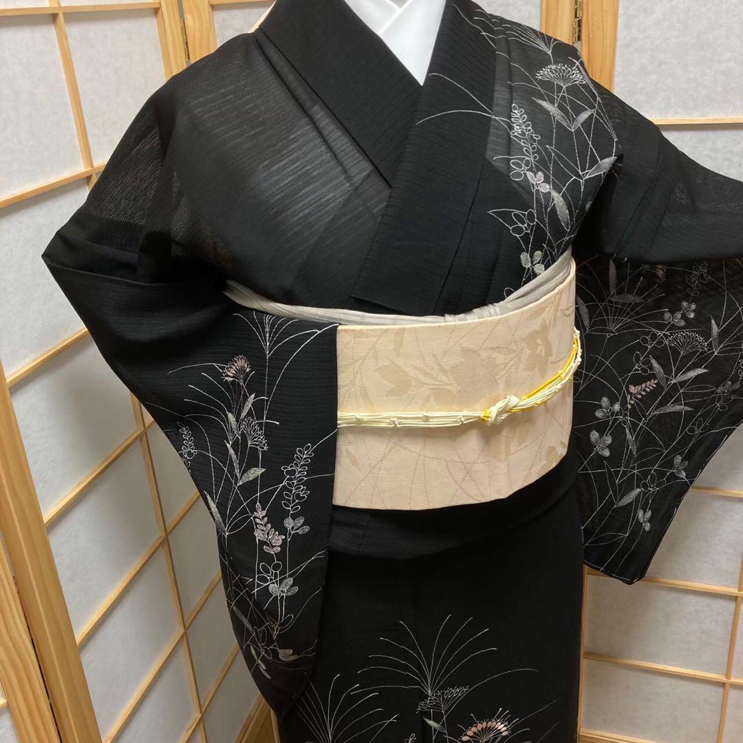 0316# Japanese Kimono only sold Vintage Womens Silk Fabric Robe Summer kimono