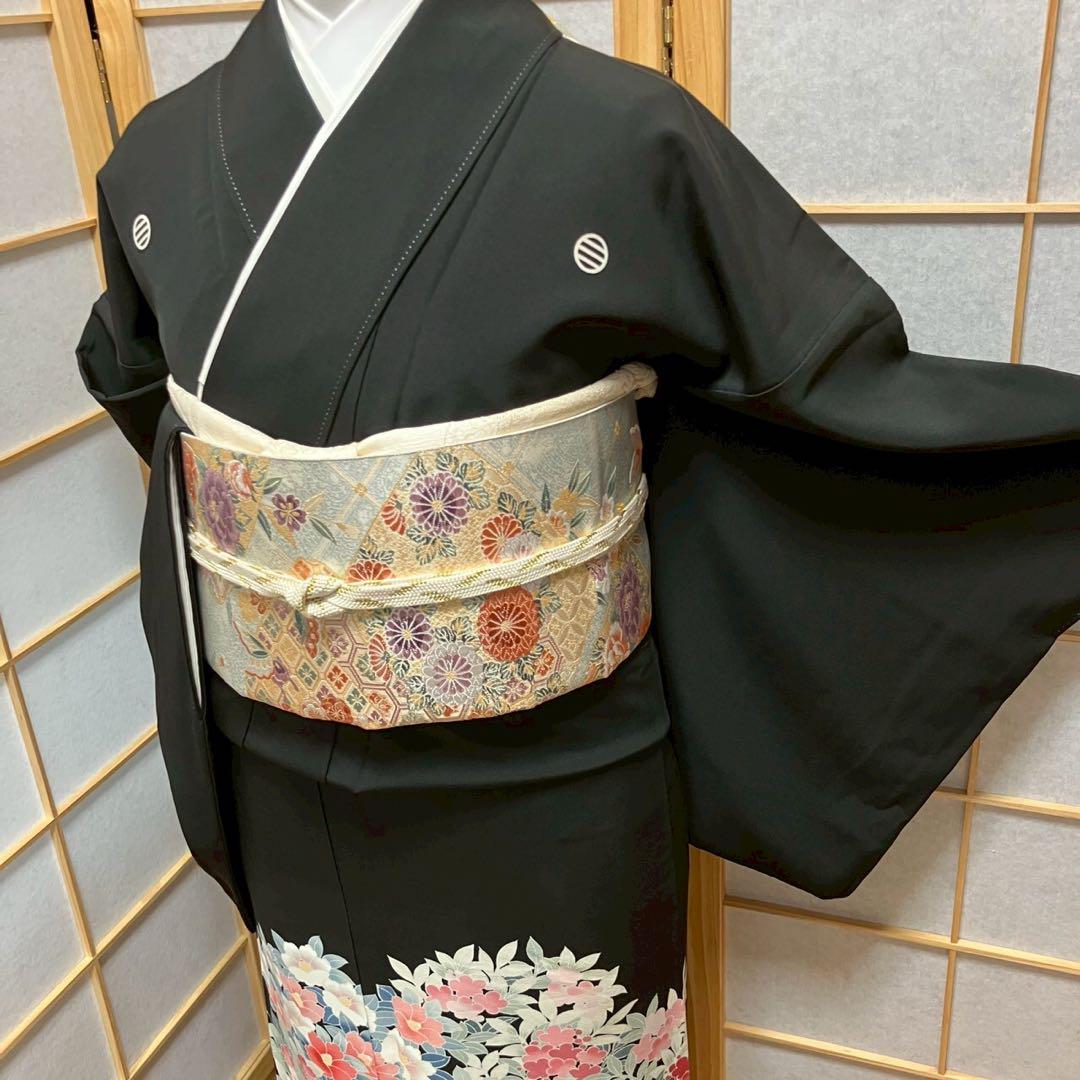 4325# Japanese Tomesode Kimono Vintage Womens Silk Fabric Robe Kimono only sold