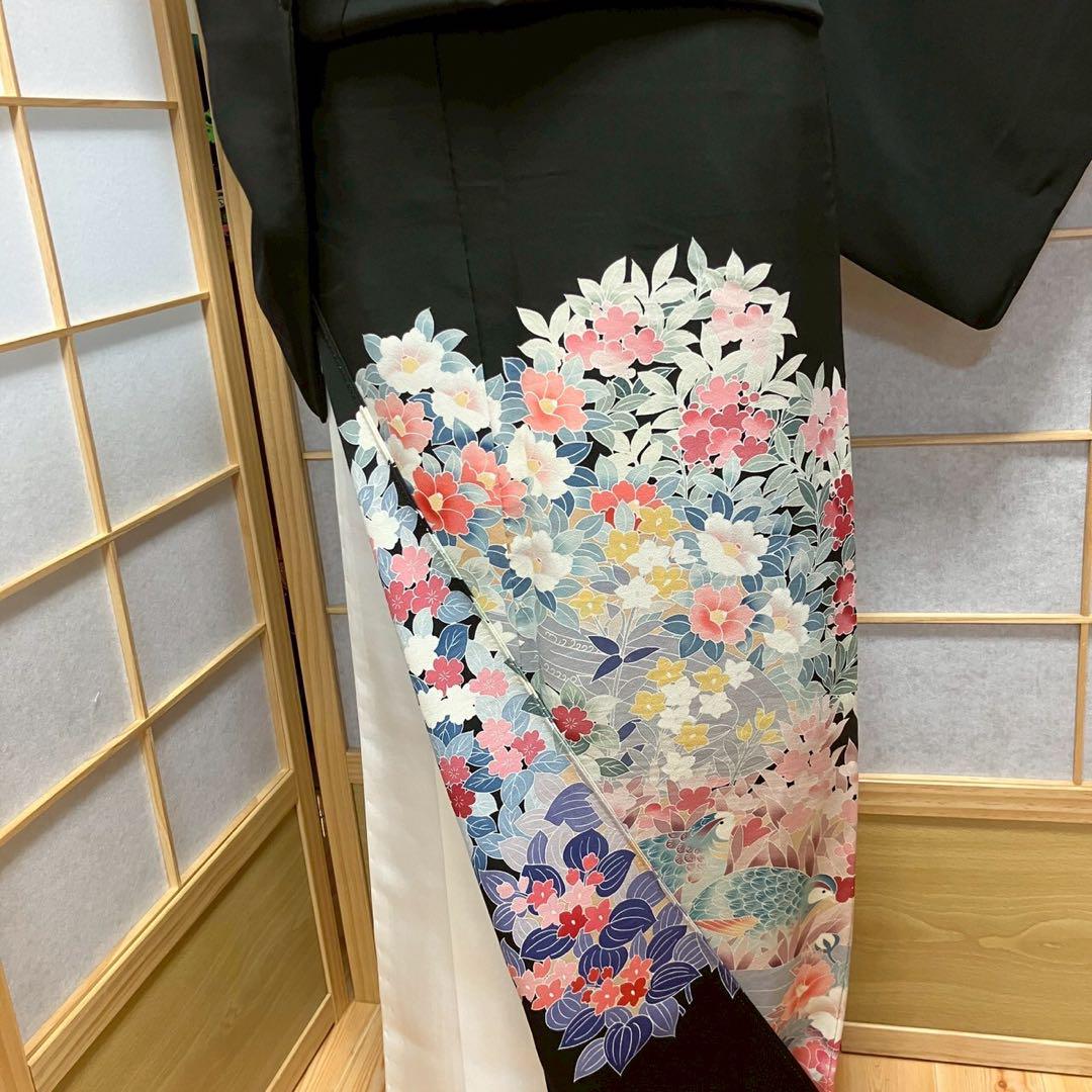 4325# Japanese Tomesode Kimono Vintage Womens Silk Fabric Robe Kimono only sold