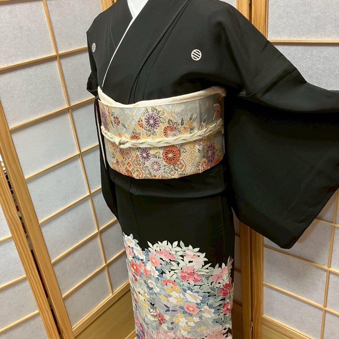 4325# Japanese Tomesode Kimono Vintage Womens Silk Fabric Robe Kimono only sold