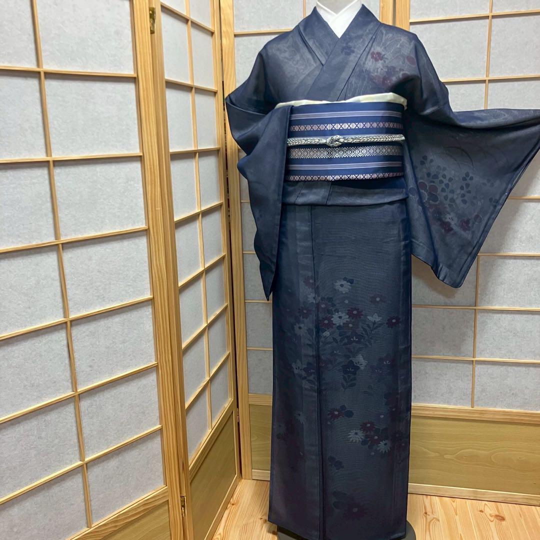 4396# Japanese Kimono Vintage Womens Silk Fabric Robe Kimono only sold Summer