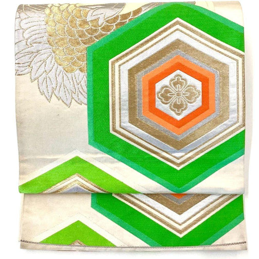 5252# Japanese Vintage Fukuro Obi Belt Kimono Fabric Silk Traditional