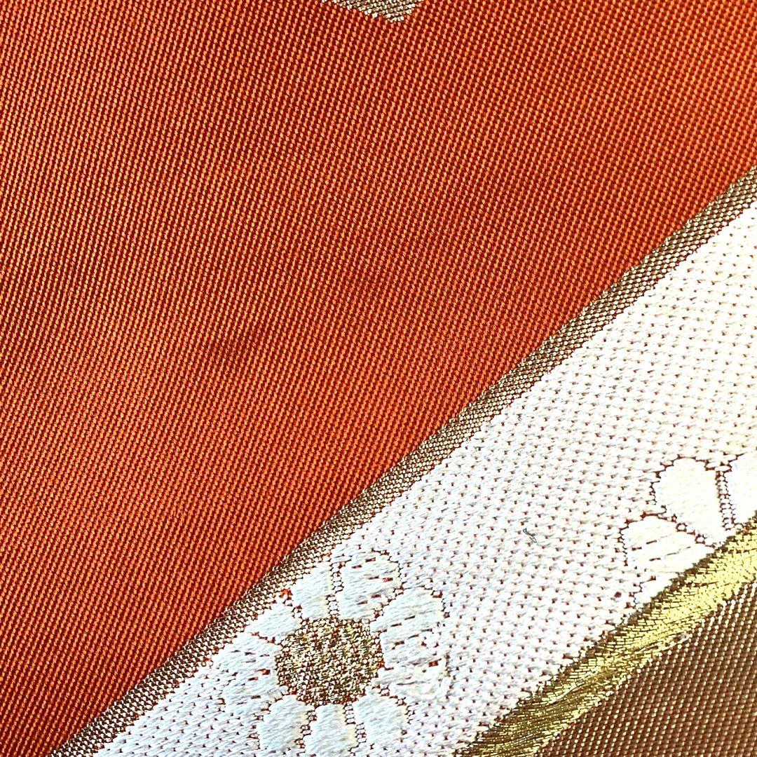 5214# Japanese Vintage Fukuro Obi Belt Kimono Fabric Silk Traditional Embroidery