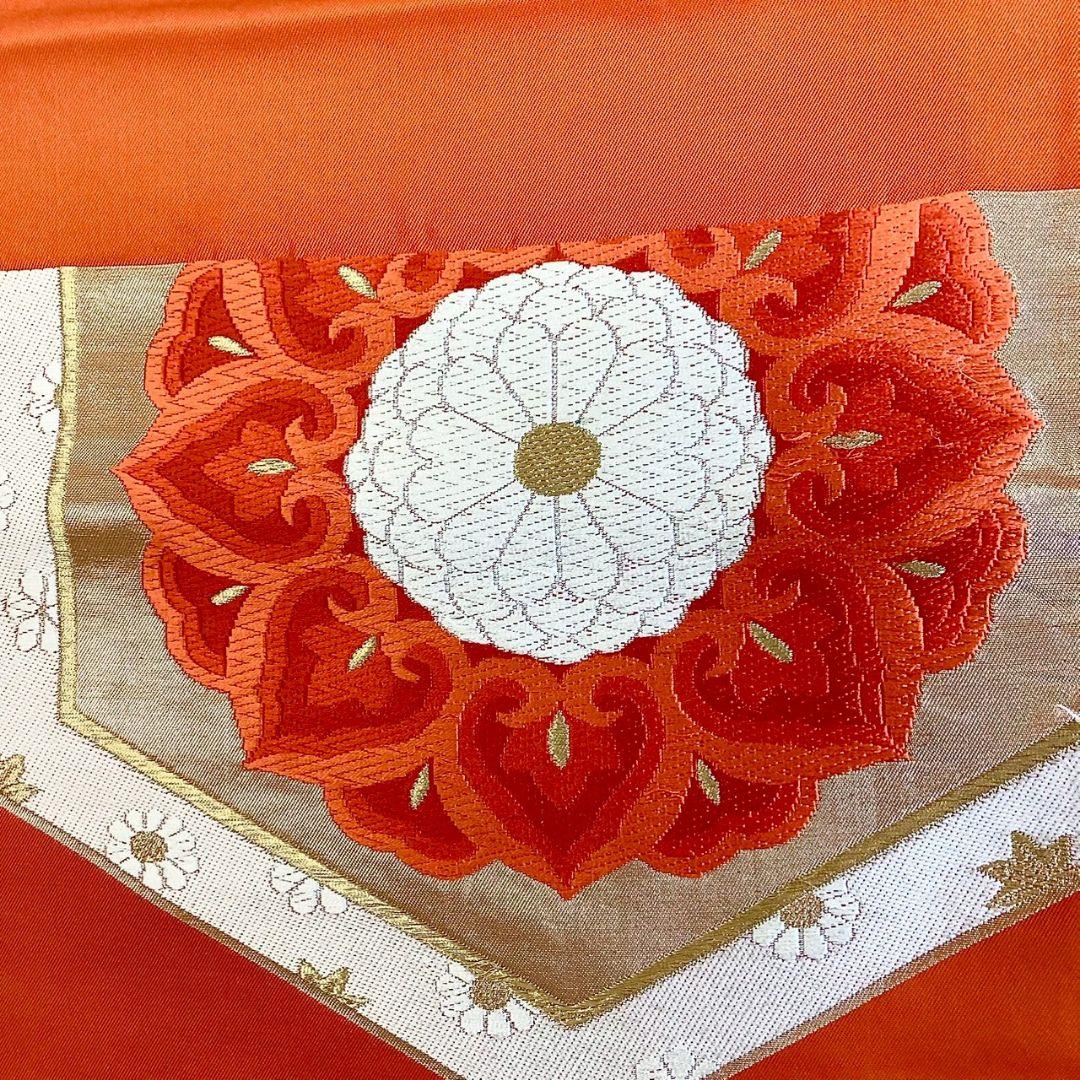 5214# Japanese Vintage Fukuro Obi Belt Kimono Fabric Silk Traditional Embroidery