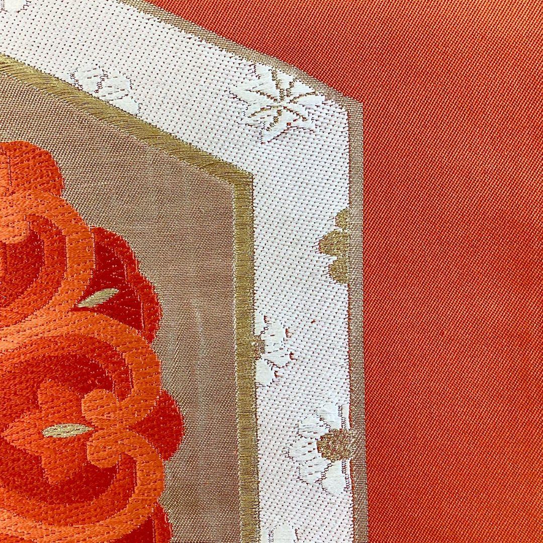 5214# Japanese Vintage Fukuro Obi Belt Kimono Fabric Silk Traditional Embroidery