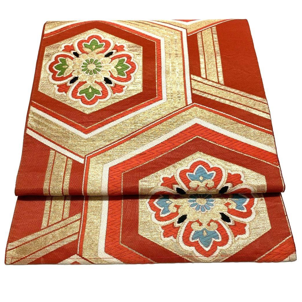 5298# Japanese Vintage Fukuro Obi Belt Kimono Fabric Silk Traditional