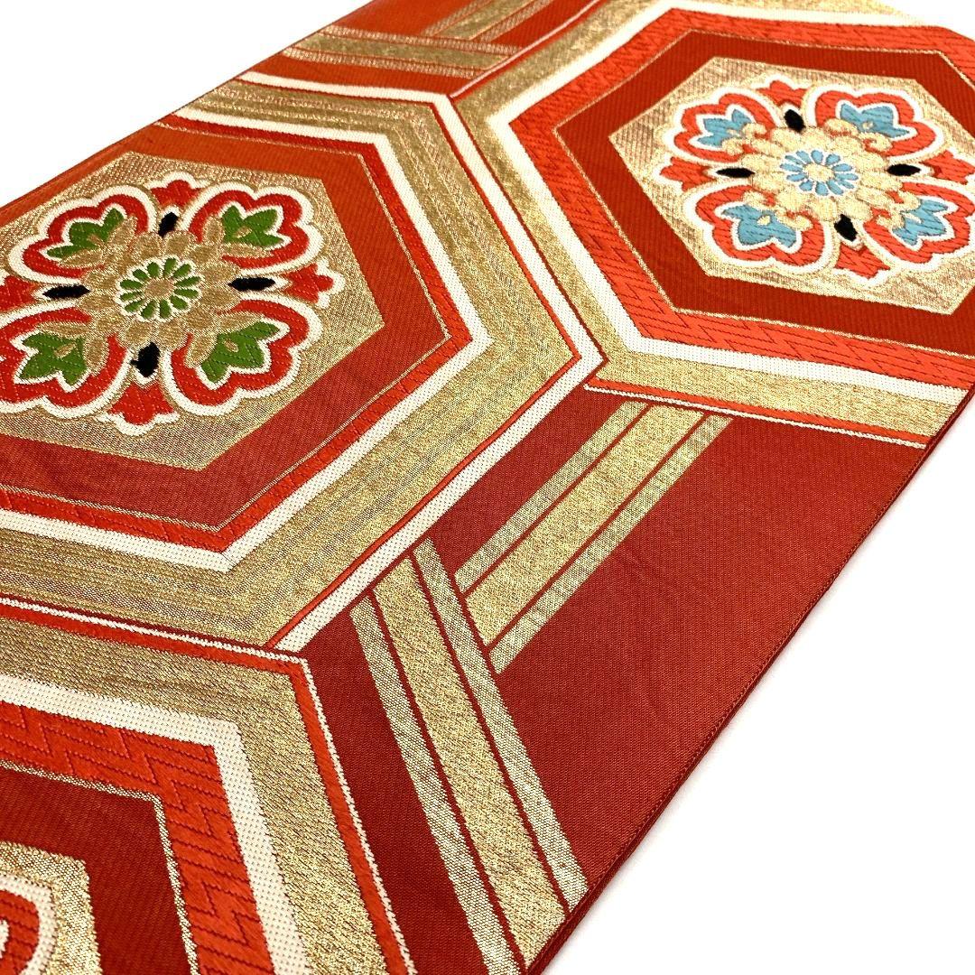 5298# Japanese Vintage Fukuro Obi Belt Kimono Fabric Silk Traditional