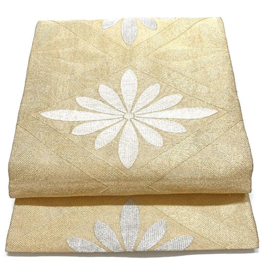 5368# Japanese Vintage Fukuro Obi Belt Kimono Fabric Silk Traditional Gold