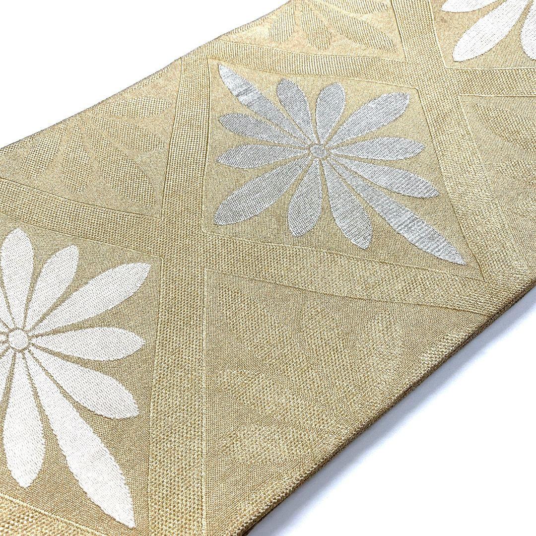 5368# Japanese Vintage Fukuro Obi Belt Kimono Fabric Silk Traditional Gold