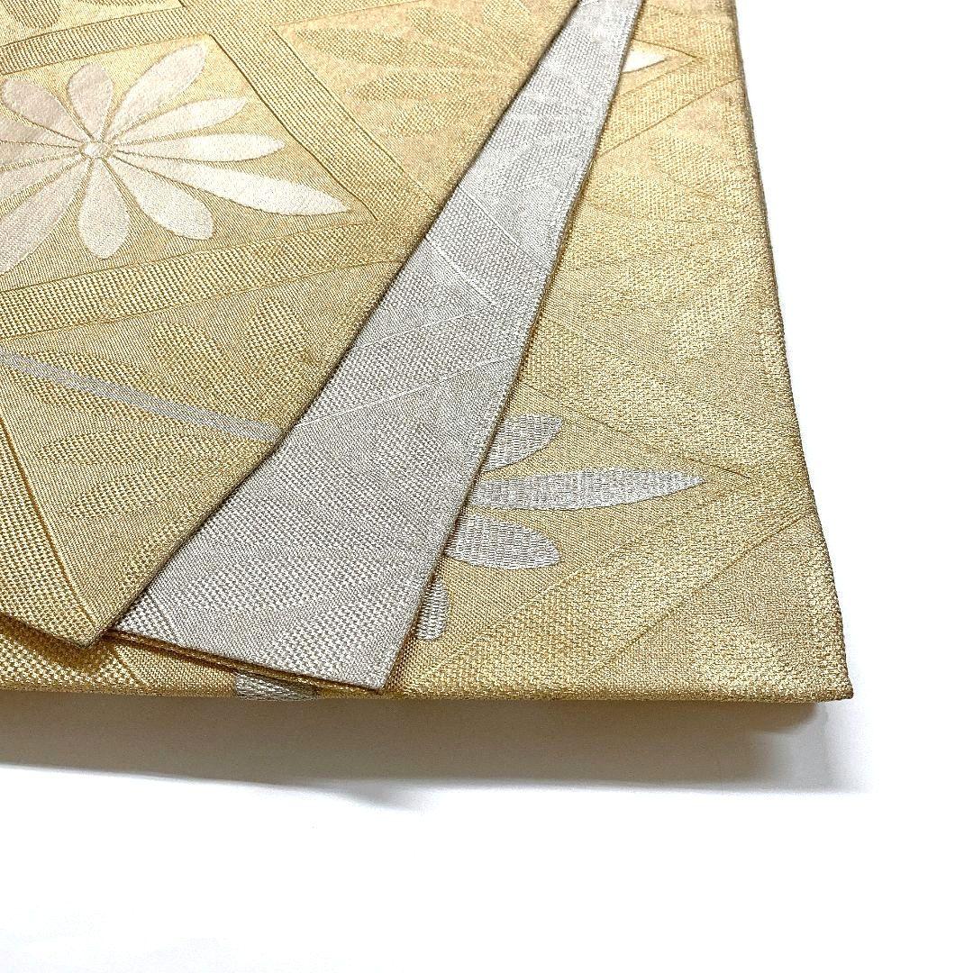 5368# Japanese Vintage Fukuro Obi Belt Kimono Fabric Silk Traditional Gold