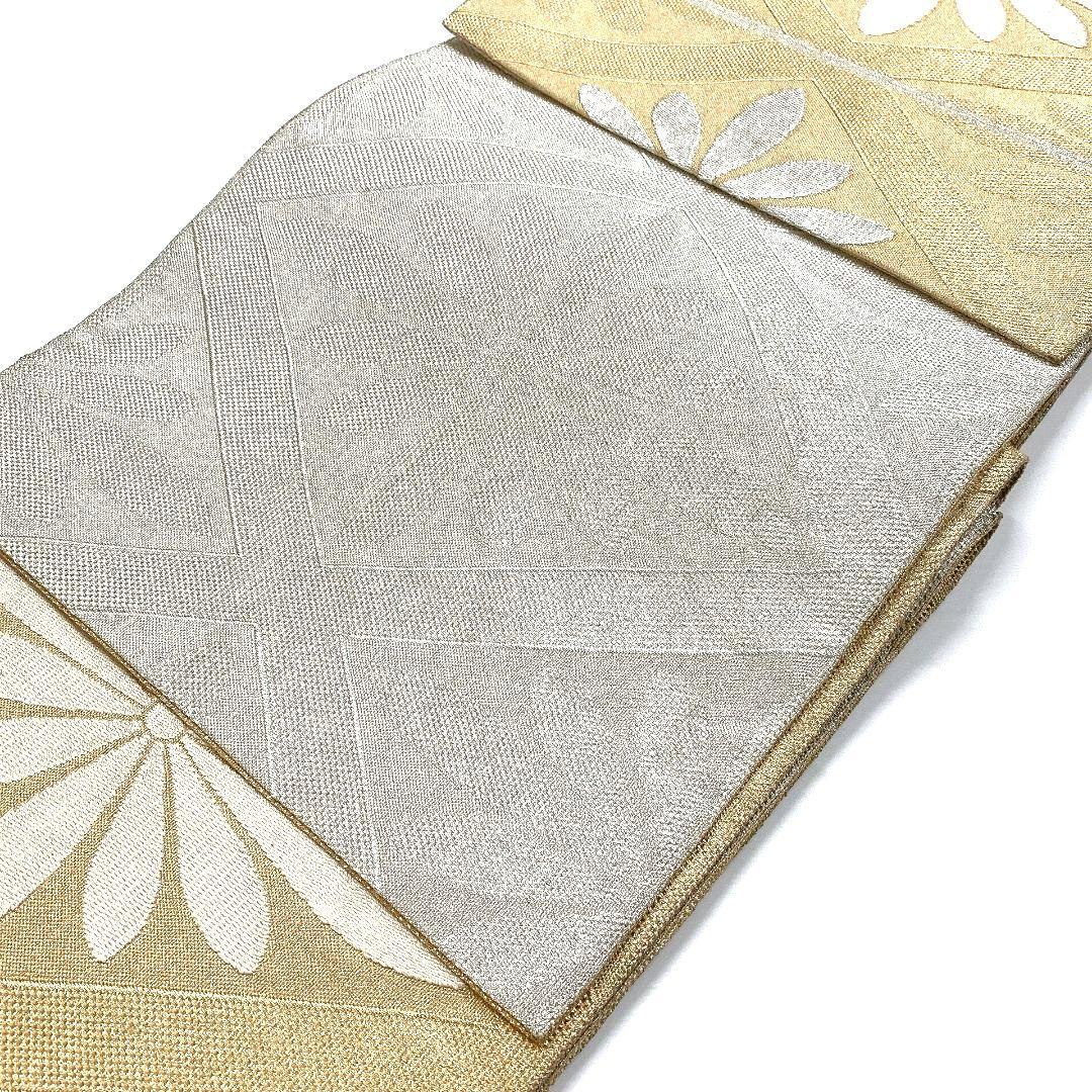 5368# Japanese Vintage Fukuro Obi Belt Kimono Fabric Silk Traditional Gold