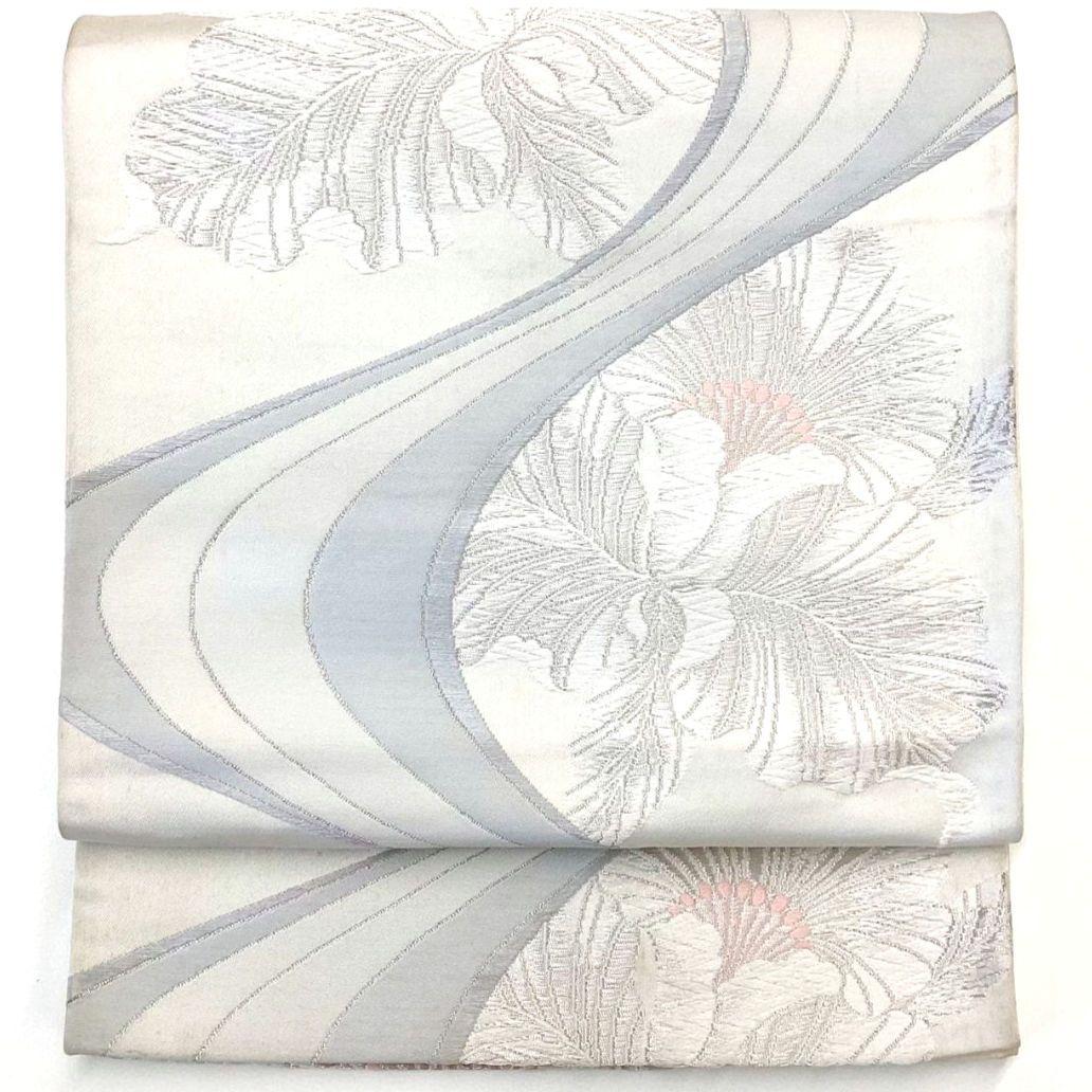 5248# Japanese Vintage Fukuro Obi Belt Kimono Fabric Silk Traditional Embroidery　