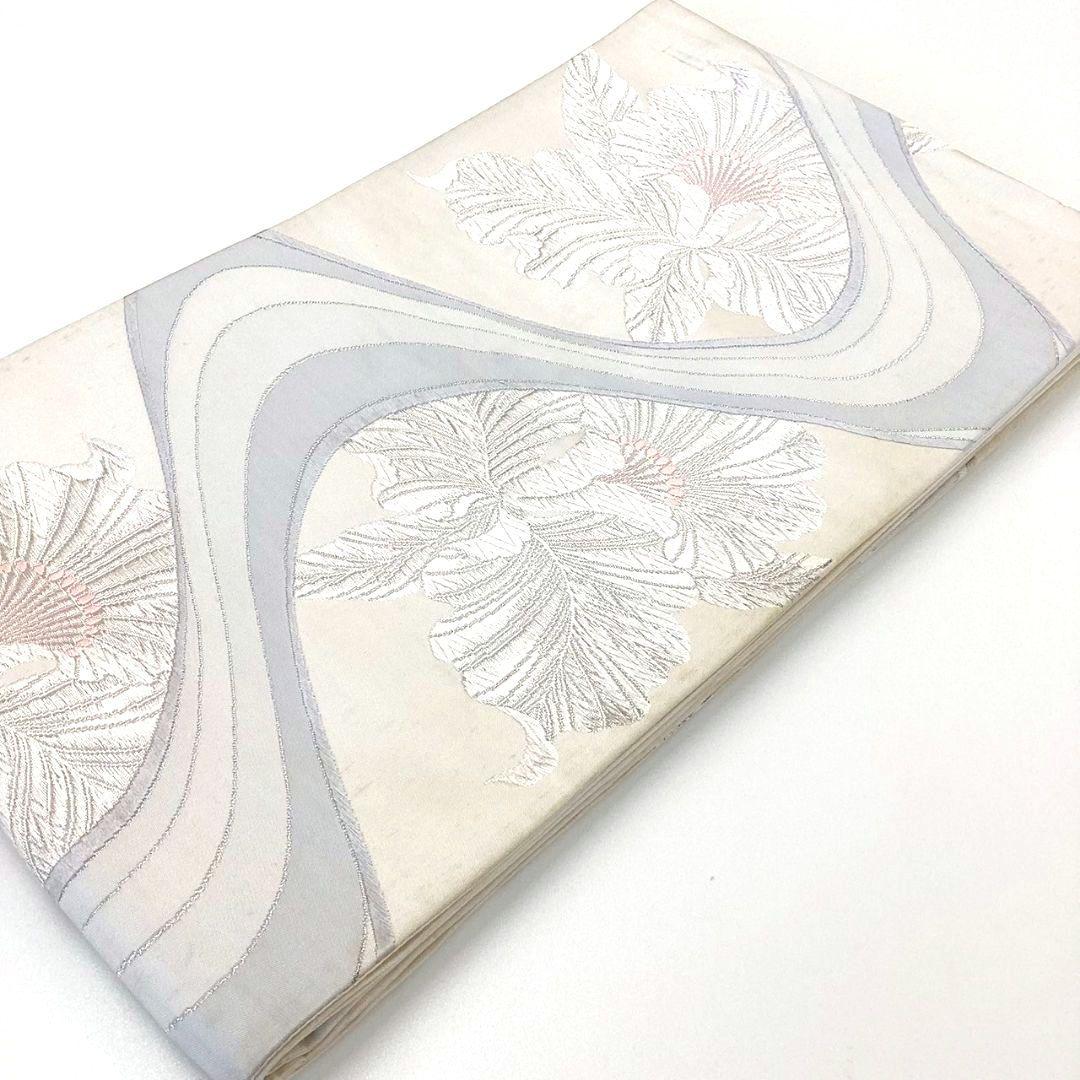 5248# Japanese Vintage Fukuro Obi Belt Kimono Fabric Silk Traditional Embroidery　